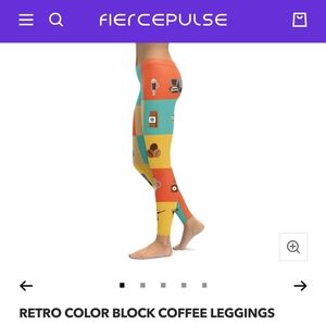 Fiercepulse retro color block coffee leggings